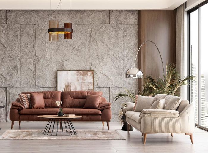 Couchgarnitur Sofa Couch Landschaft Gemütliche 3+3 Entspannungssofa Sofagarnitur