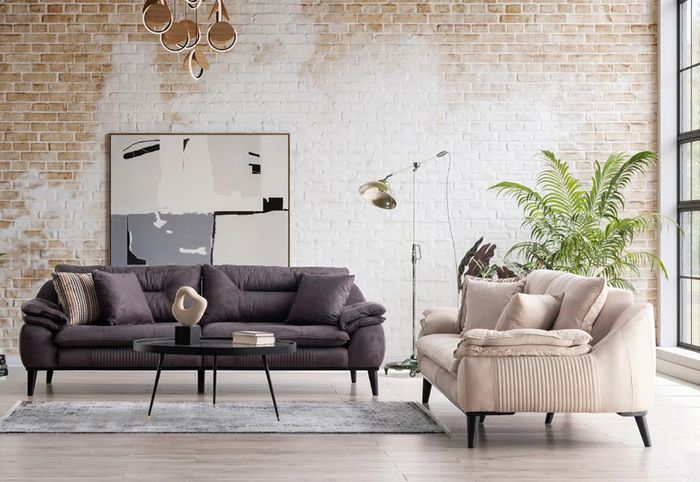 Sofagarnitur Couchgarnitur Sofa Couch Landschaft Gemütliche 3+3 Entspannungssofa