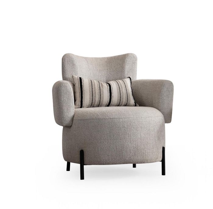 Sessel Luxus Couch Neu Polster Design Wohnzimmer Modern Holz Textil Neu