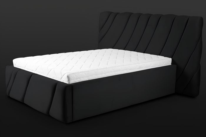 Ledersofa in Schwarz mit modernem Design