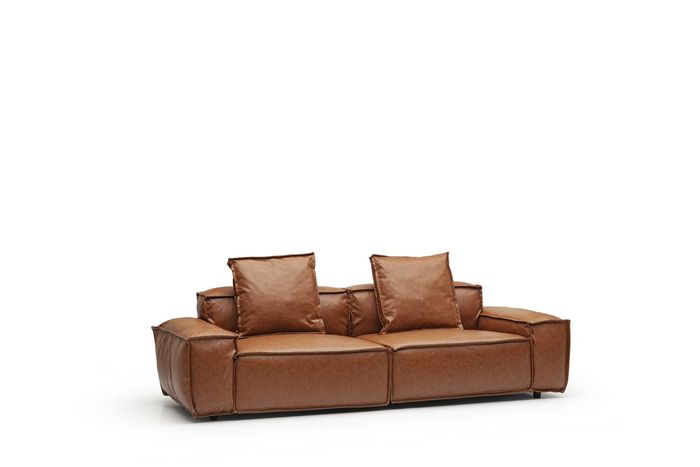 Dreisitzer Couch 240cm Sitzpolster Braune Couch Gemütliche Sofas Wohnzimmer