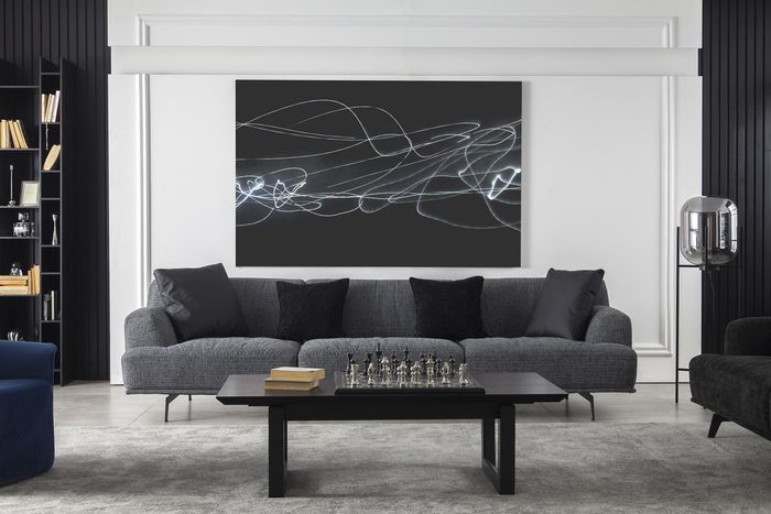 Couch Viersitzer Polster Möbel Stoffsofa Couch 284cm Couchen Big Sofas