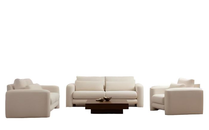 Luxuriöse Weiße Sofagarnitur Designer Wohnzimmer Textil Couchen 3tlg Set