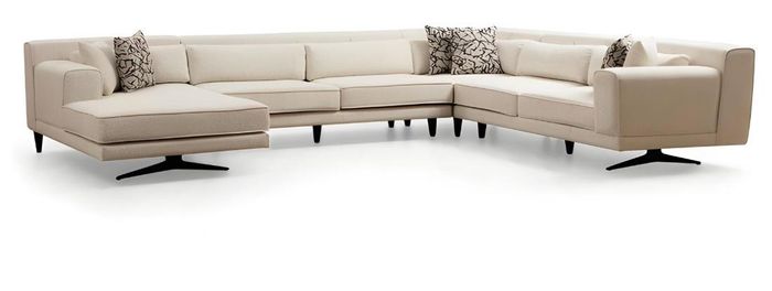 Luxuriöse Weiße U-Form Wohnzimmer Couch Designer Sofas Polster Möbel