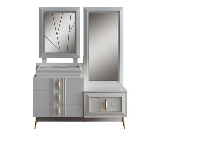 Schminktisch mit Spiegel Luxus Konsole Exclusive Schlafzimmer set 2tlg