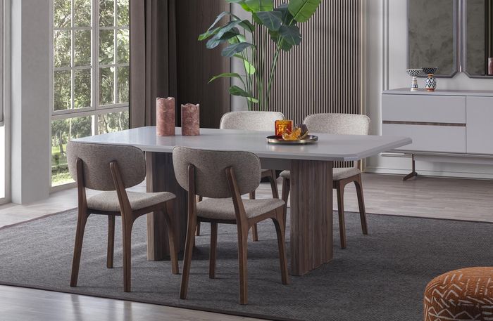 Designer Esszimmer Set Besteht aus 5tlg. Esstisch und 4x Modern Stühle