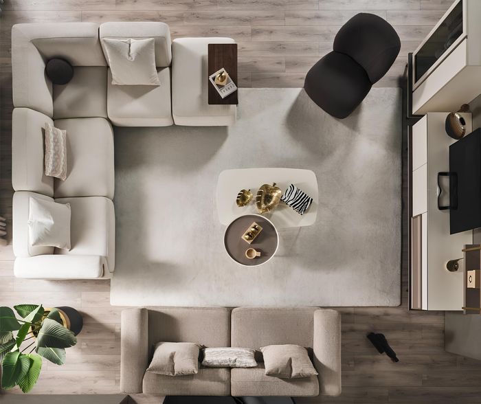 Beiges Ecksofa Luxus L-Form Couch Designer Sessel Luxuriöse Polstermöbel