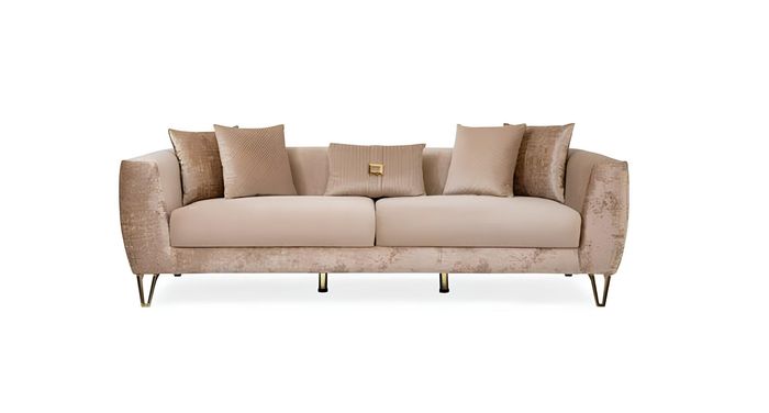 Dreisitzer Couch Polster Beige Sofa Couchen xxl Möbel Wohnzimmer Stoff