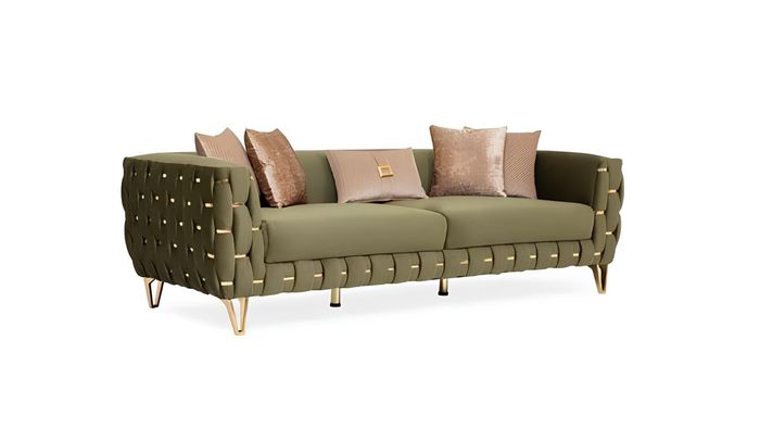 Sessel Couch Polster Möbel Dreisitzer Metall xxl Sofa Big Couchen Neu