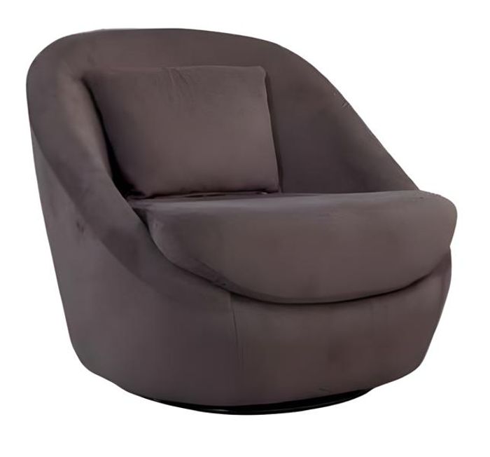 Modern Lounge Sessel Drehbar Polster Design Braun Relaxsessel Wohnzimmer Komfort