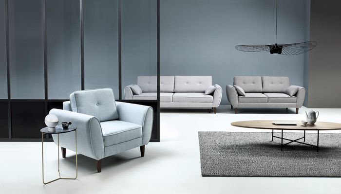 Sofas moderne Luxus Garnitur 3+2+1 Sitz Textil komplette Garnituren Neu Möbel