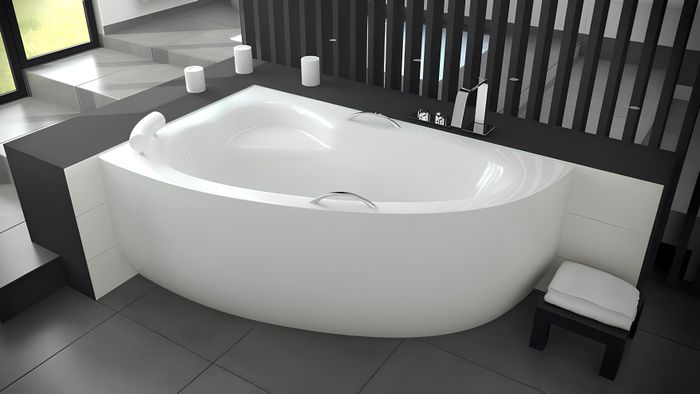 Badewanne XXL Eckwanne Eck 150*100 cm Acrylwanne Wanne Bad Eckbadewanne Wannen