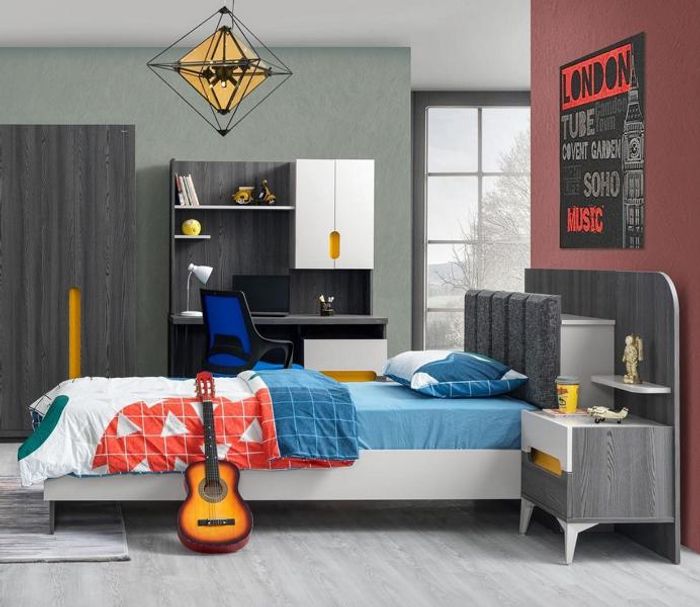Komplett Jugendzimmer Set Kinderbett Kleiderschrank Kommode Top-Qualität Möbel