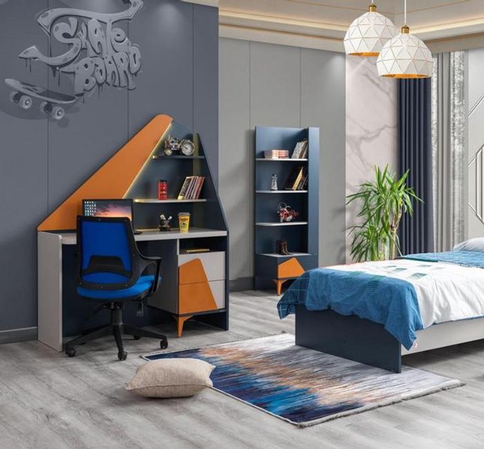 Jugendzimmer Set Schreibtisch Bücherregal Komplett Moderne Schränke Top-Qualität