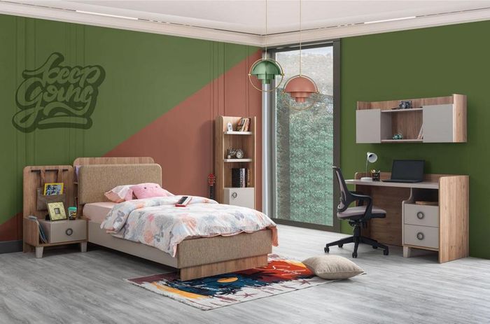 Kinderzimmer Set Kinderbett Nachttisch Kommode Buecherregal Schreibtisch
