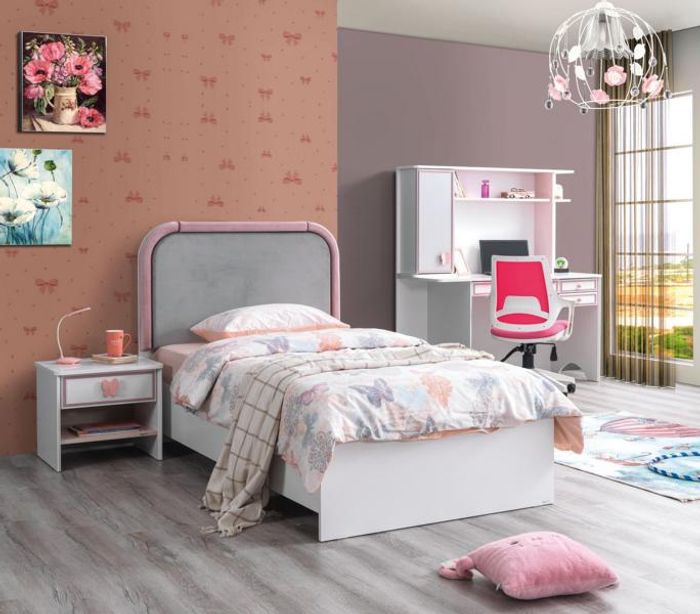 Weiß Kinderzimmer Set Kinderbett Nachttisch Schreibtisch Top-Qualität Modern