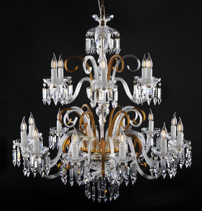 Kristall Glas Kronleuchter Hänge Lampe Lüster klassisch Elite Bohemia