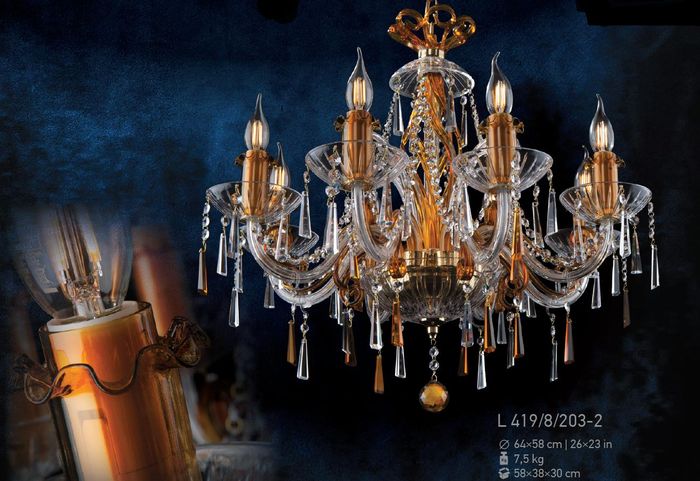 Bohemia Hänge Decken Leuchte Kronleuchter Lampe Kristall Lampen Leuchten Luster