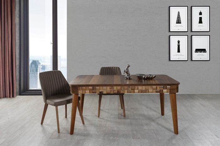 Italienisches Esszimmer Essgarnitur Tisch 2x Stühle Gruppe 3tlg. Essgruppe Set