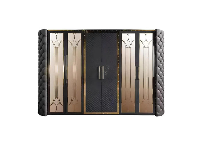 Kleiderschrank Schrank Chesterfield Designer Schränke Gepolstert 315cm