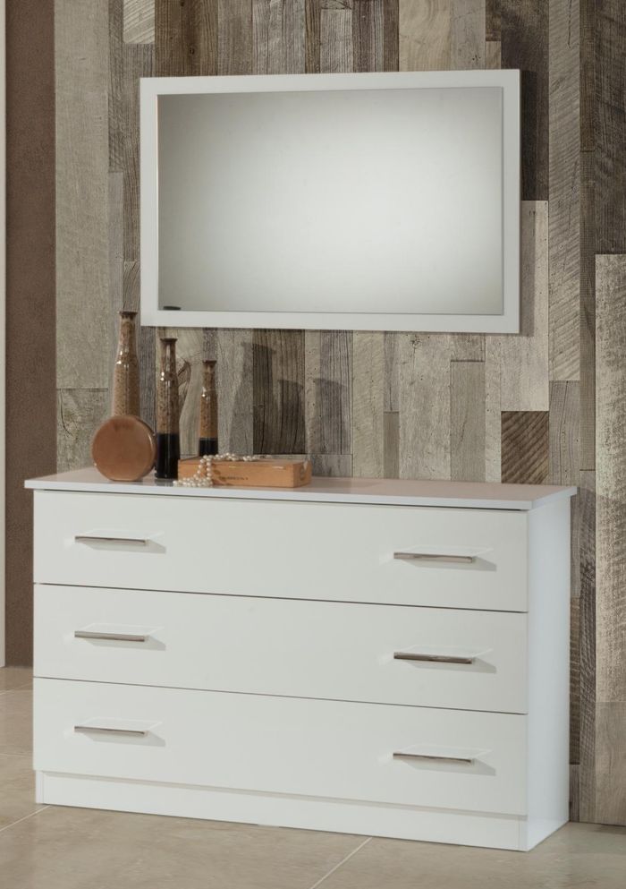 Schmink Tische Konsolen Tisch Side Board Zimmer Holz Spiegel + Kommode 2tlg. Set