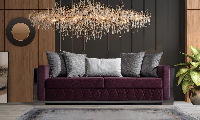 Moderne Couch Sofas Design Sofa Dreisitzer Sitz Burgund Sofa 3 Sitzer
