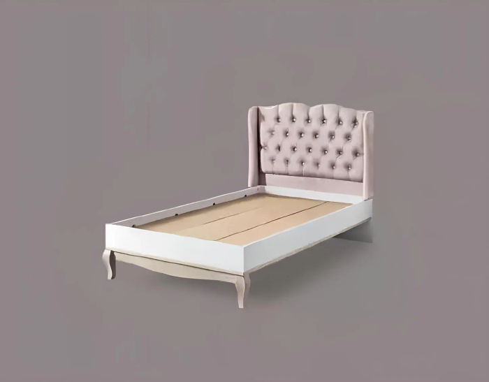 Bettdesign Chesterfield Jugendbett Holzmöbel mit weicher Polsterung 120x200cm