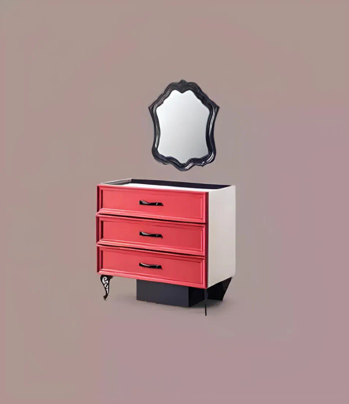 Klassisches Sideboard Kommode Schrank Kommoden Schlafzimmer Rot Holz
