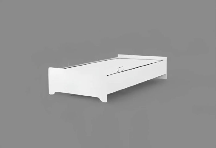 Holzbett 100x200 Einzel weiß Jugendbett im Kinderzimmer Bettrahmen