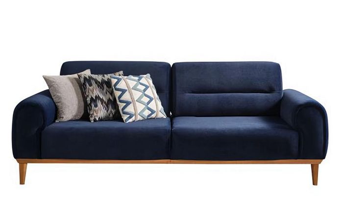 Sofa 3-Sitzer Wohnzimmer Blau Couchgarnitur Designer Möbel Polster 3er Couchen