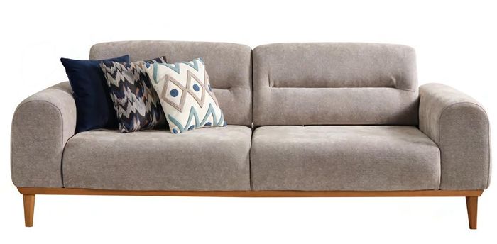 Sofa 3-Sitzer Sitzmöbel 3-Sitzer Beige Wohnzimmer Lehnsessel Couch Set Modern
