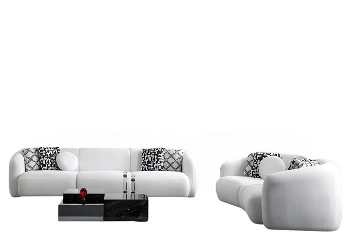 Wohnzimmer Einrichtung Seitzmöbel Set 4+3 Sitzer Couchtisch Möbel 3tlg