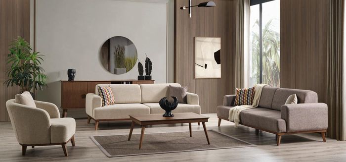 Komplett Sofaset Wohnraum Garnitur Luxus Couch Sofagarnitur Kombination 3+3 Sofa