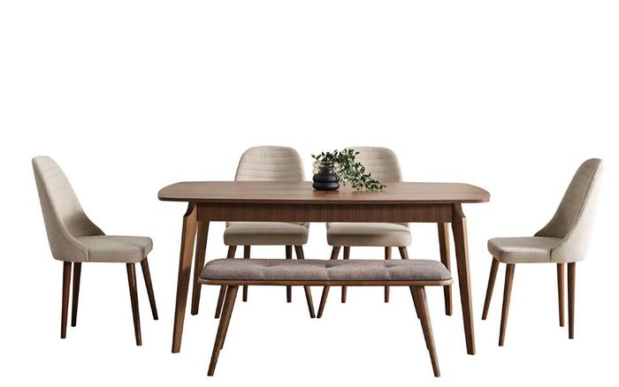 Essmöbel-Set Tisch Stuhl Garnitur Essgruppe Esszimmergarnitur Tischgruppe 6tlg