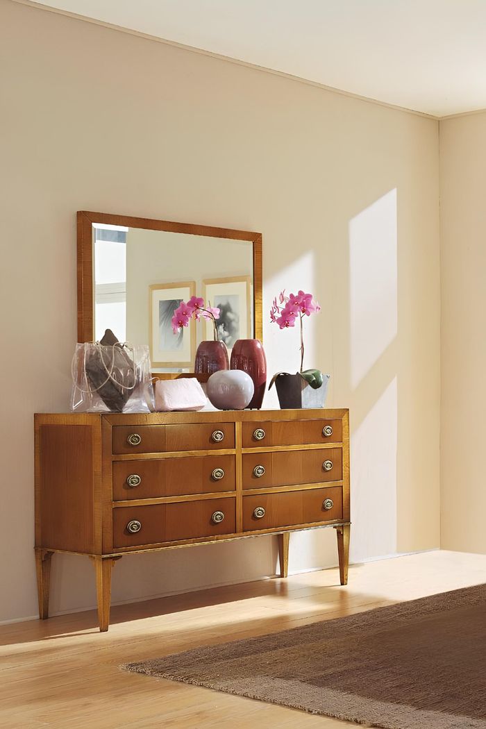 Luxus Set 2tlg. Kommode Spiegel Gruppe Holz Konsole Kommoden Schrank Klassisch
