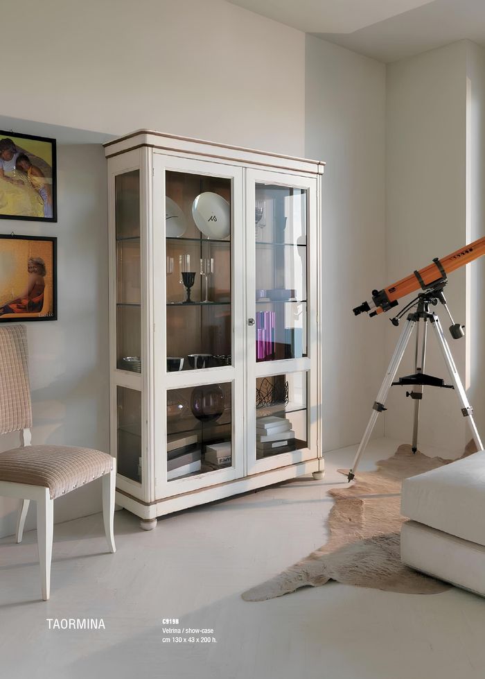 Massive Holz Vitrinen Glas Schrank Echtholz Vitrine Wohnzimmer Möbel Anrichte