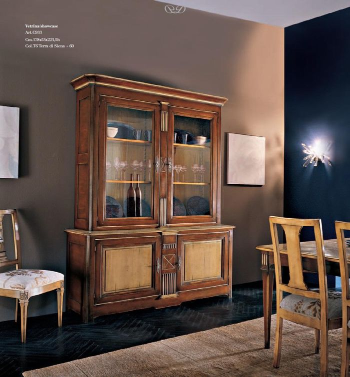 Schränke Einrichtung Vitrine xxl Glasschrank Anrichte Möbel Klassische Regale