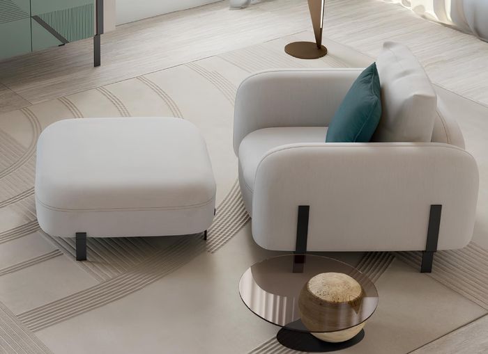 Sessel Luxus Design Design Sessel Textil Wohnzimmer Italienische Möbel Lounge