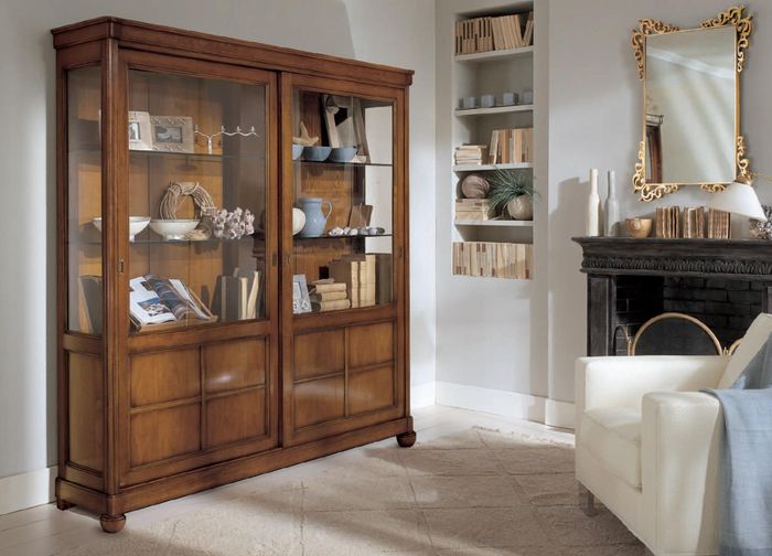 Wohnzimmer Vitrine Schrank Bücher Regal Anrichte Klassische Möbel Regale Holz