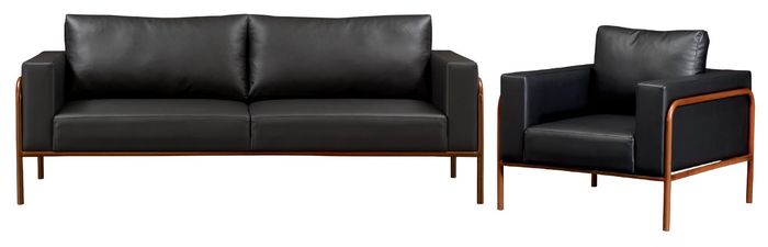 Wohnzimmer Set 3+1 Sitzer 2tlg Luxus Möbel Sofagarnitur Polster Holz