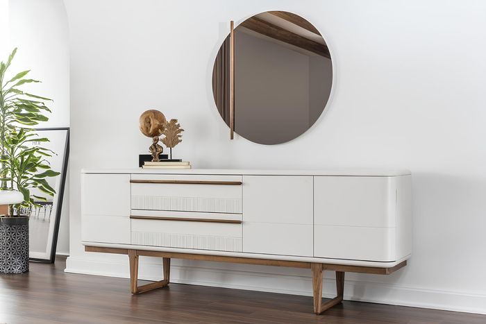 Sideboard Kommode Anrichte Spiegel Holz Esszimmer Schränke Set Weiß