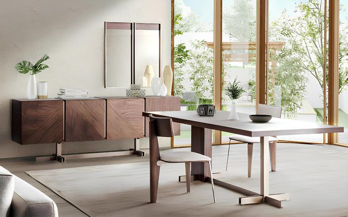 Modernes Sideboard Kommode Luxus Anrichte Spiegel Lowboard Set Neu