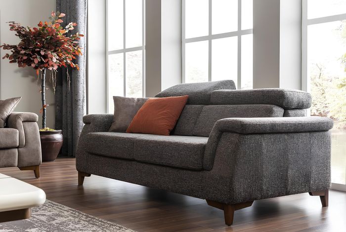 Luxus Sessel Ohrensessel Moderner Cocktailsessel Grau Leder Brandneu