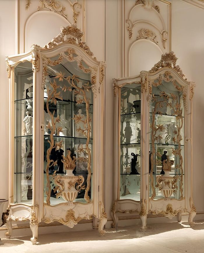 Vitrinen Glas Schrank Schränke Regal Holz Vitrine Design Modern Wohnzimmer Neu