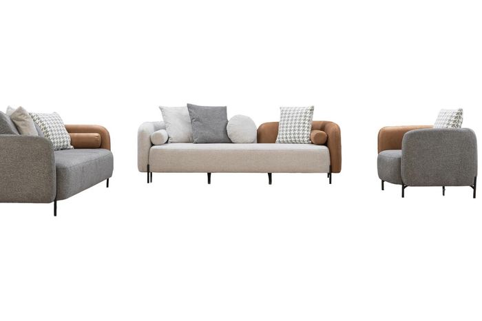 Wohnzimmer Polstergarnitur Designer Bunte Sitzgarnitur Textilsessel 3tlg