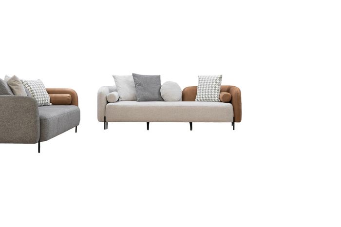 Designer Dreisitzer Sofas Luxus Gepolsterte Wohnzimmermöbel 2x Couchen