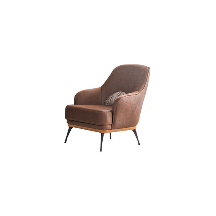 Gemütlicher Designer-Sessel aus Braunem Stoff für das Wohnzimmer Neu