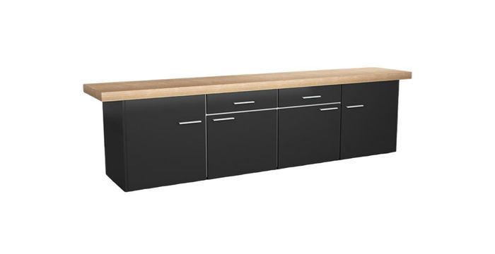 Stilvoller Büro Aktenschrank Schwarz Braun Holzmöbel Arbeitsraummöbel