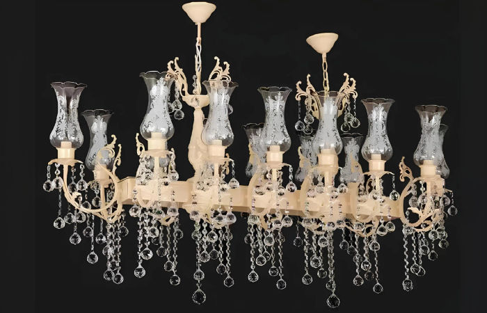 Luxus Deckenleuchter Esstisch Lampe Kronleuchter Deckenlampe Lüster Kristall