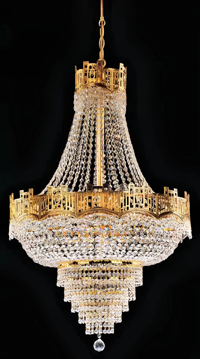 Kronleuchter Deckenleuchter Luxus Deckenlampe Lüster Kristall Gold Lampe